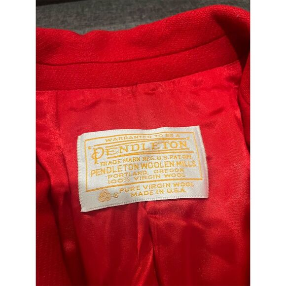 Vintage Pendleton Women's Red Wool Overcoat Size 10 Double-Breasted - Picture 5 of 7